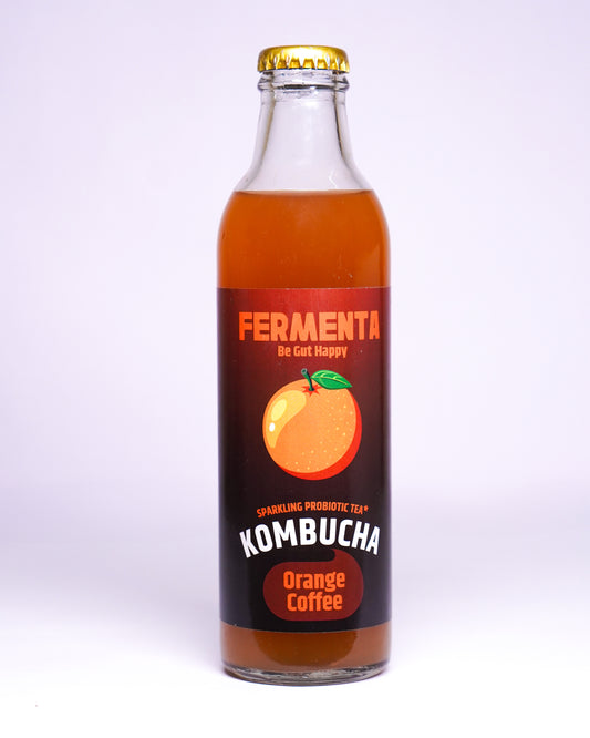 Fermenta Orange Coffee Kombucha in a Glass Bottle 250ml